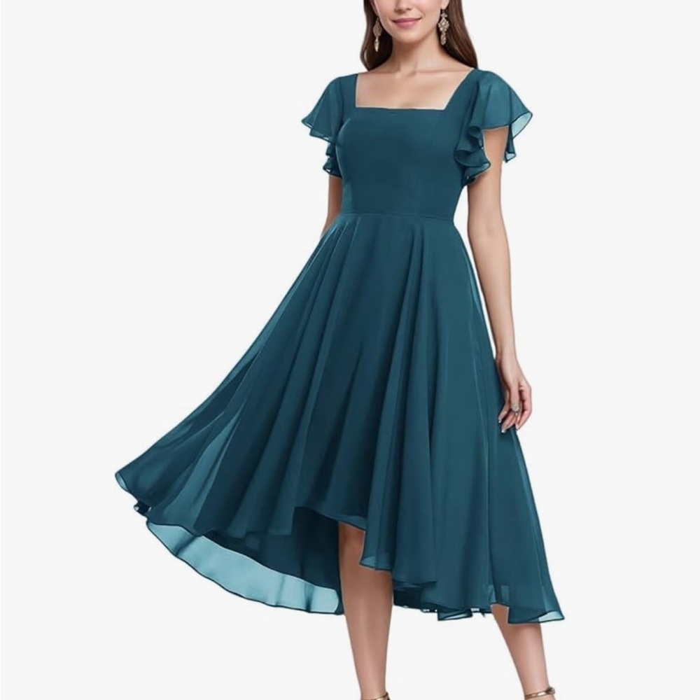 Elegant Teal Evening Dress